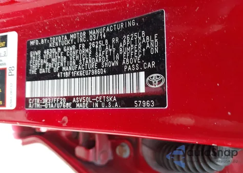 2014 Toyota Camry Se Sport from USA, damaged, VIN 4T1BF1FK6EU798604